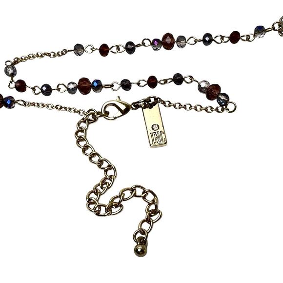 Beaded Necklaces Lot 2 Translucent Purple Black Faceted Sparkly Rhinestones Long - Picture 6 of 11